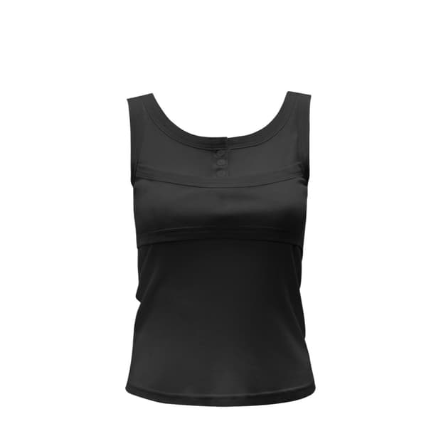 체메씨 LAYERED HENLEY SLEEVELESS (CHARCOAL)