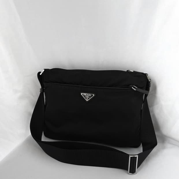 [정품 PRADA] 프라다 투지퍼 나일론 크로스백 남녀공용