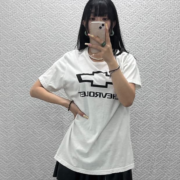 길단 캐주얼 빈티지 모터 쉐보레 로고 프린팅 반팔티 2XL C13988