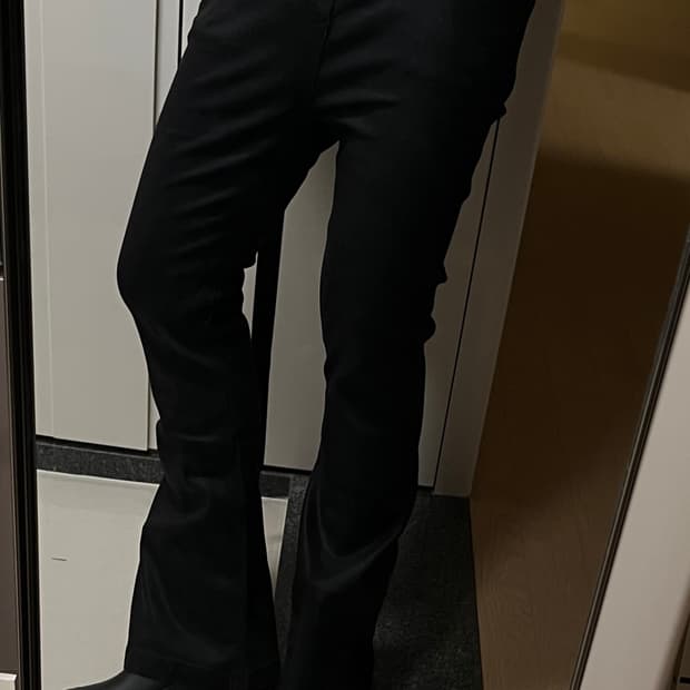 릭오웬스 맛 부츠컷 바지 왁스코팅 진