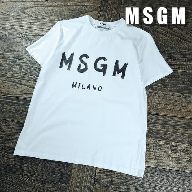[MSGM 엠에스지엠] 빅로고 프린팅 루즈핏 반팔티 화이트 P01952