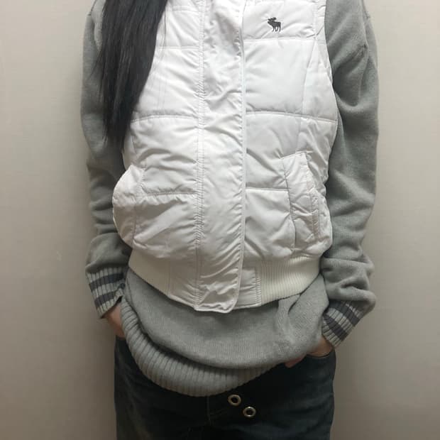 빈티지 아베크롬비 화이트 패딩 베스트