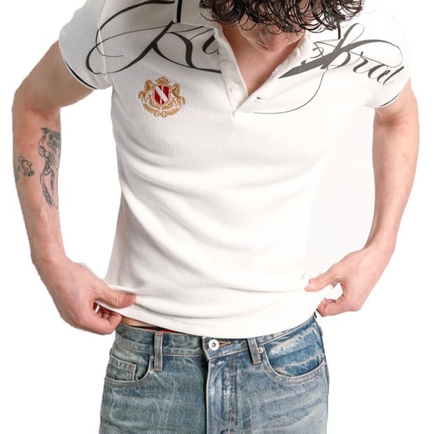 RUDEBRAT Cross Print Polo Shirt