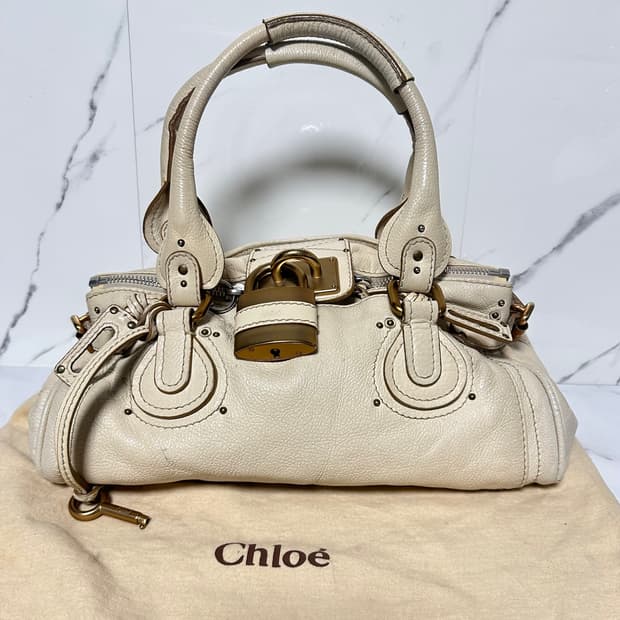 [정품] 끌로에 패딩턴백 아이보리