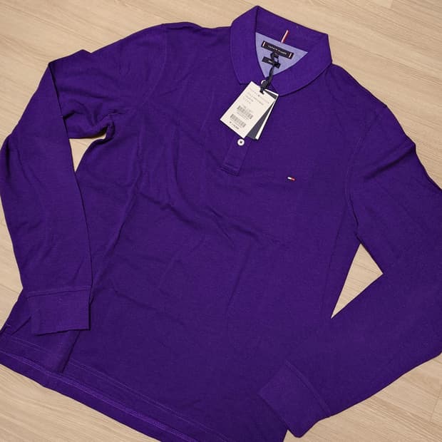 [XL] 타미힐피거 피케 폴로셔츠 롱슬리브 퍼플
