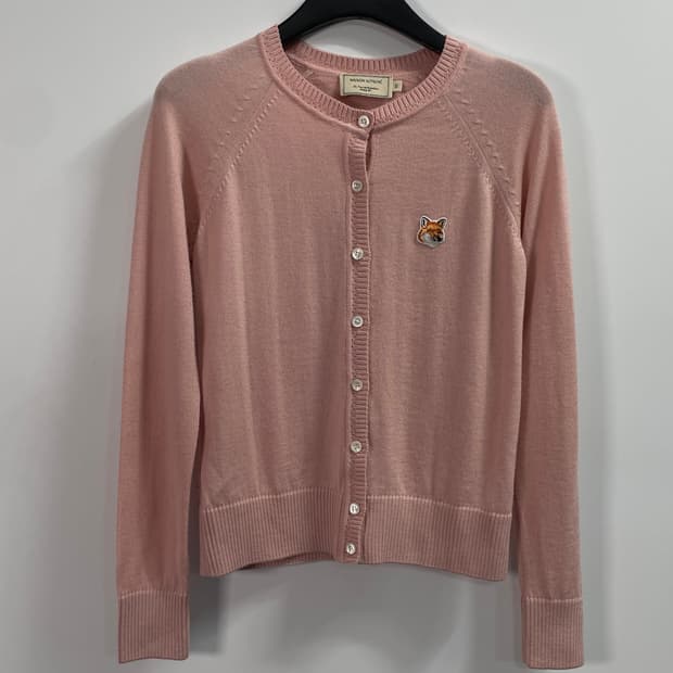 메종키츠네 우먼스 폭스헤드 핑크 가디건  (on.188)