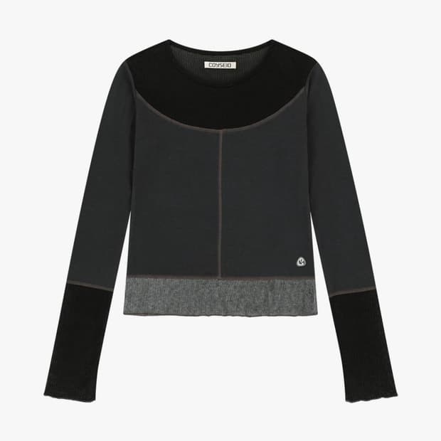 코이세이오 네트 스티치 롱슬리브 블랙