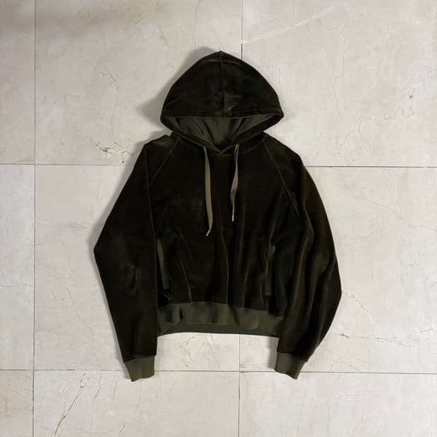 Haider Ackermann velvet hoodie in green
