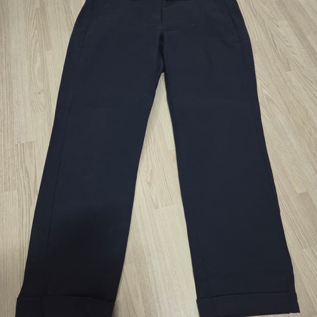 막스마라 네이비 롤업 면바지 34