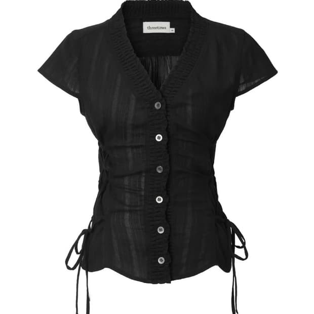 쓰리타임즈 sally button shirt