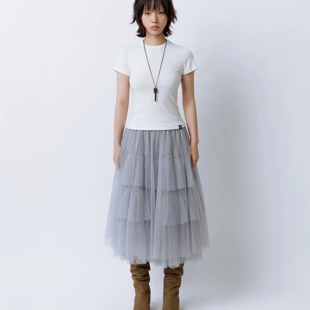 러프넥 캉캉 샤스커트