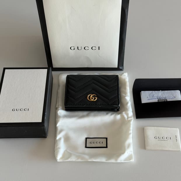 구찌 마몬트 마틀라세 반지갑 블랙