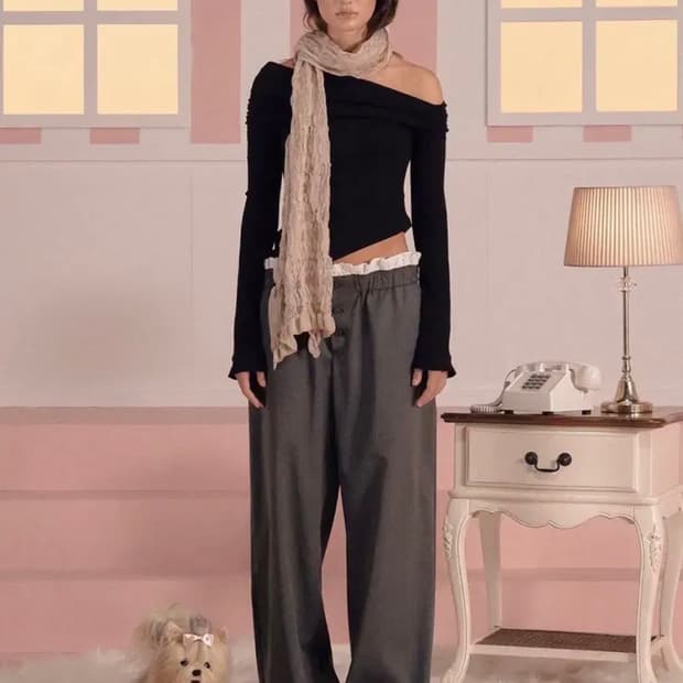 쓰리타임즈 frankie button pants 새상품 M