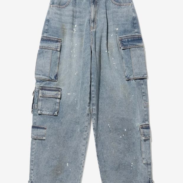 낫포너드 Dirty Wash Multi Cargo Denim Pants 