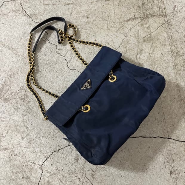 프라다 빈티지 숄더백 네이비 prada vintage bag navy