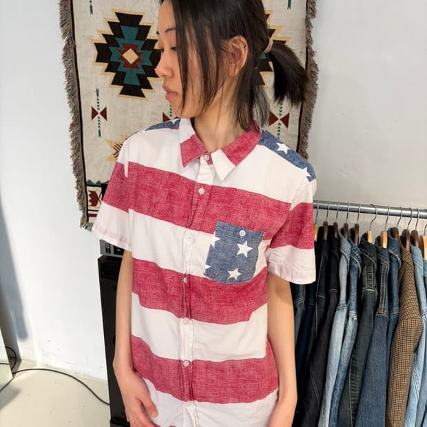 American Flag 반팔 남방