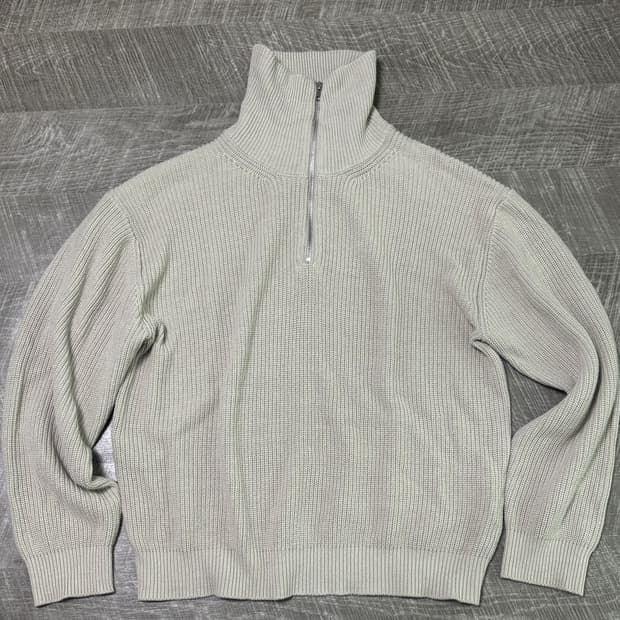 드로우핏 아이보리 색상 하프집업 니트 M