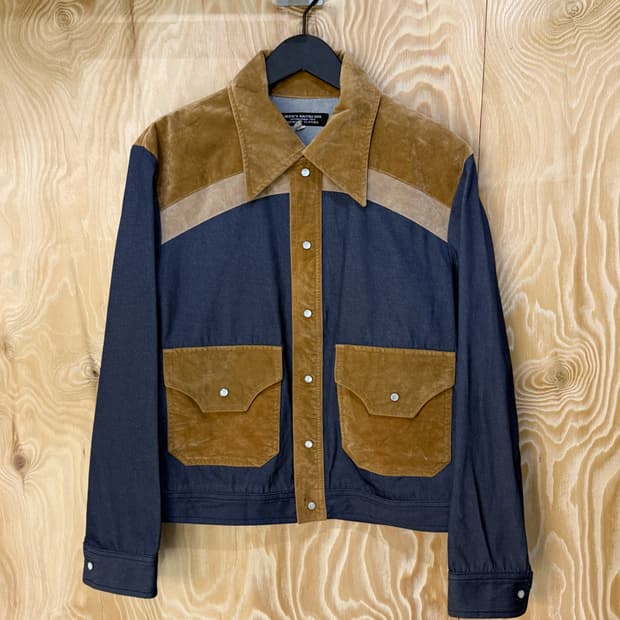 Mens Batsu 벨루어 웨스턴 데님 셔츠