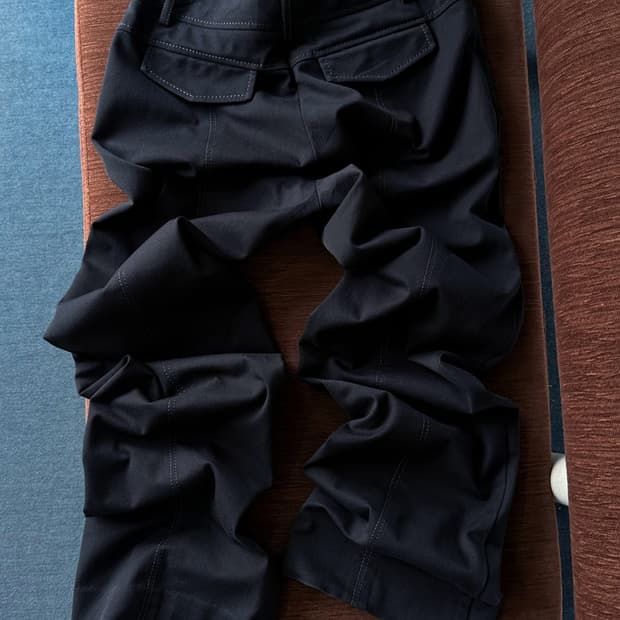 Cotton poly stretched panel trousers