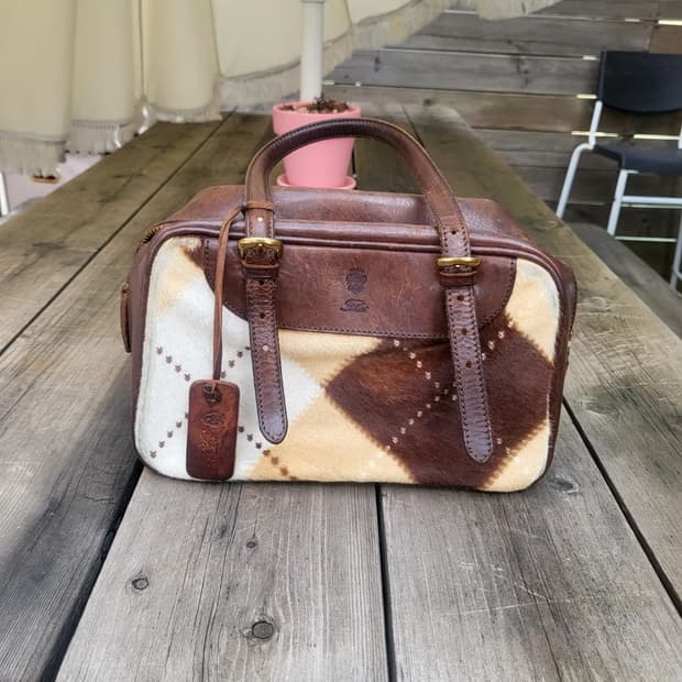 (100%정품)이태리 명품 felisi 리얼가죽 송치 트리밍 퍼 토트백