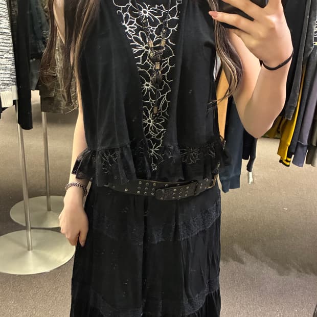 M)Japanese vintage 여성 레이스 디테일 베스트