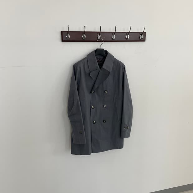 매킨토시 그레이 더블 버튼 맥코트