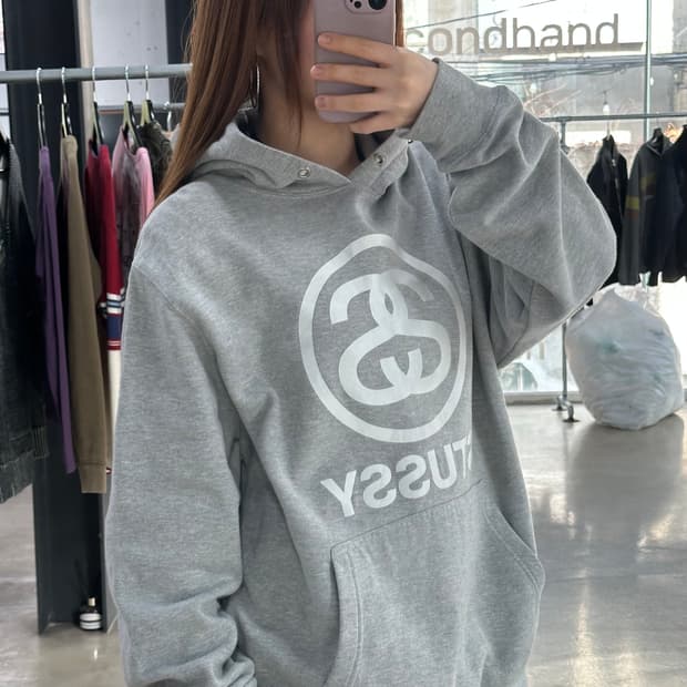 스투시 SS 링크 빅로고 후드티