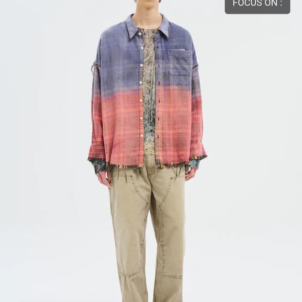 R13 Reversible shreaded seam shirt