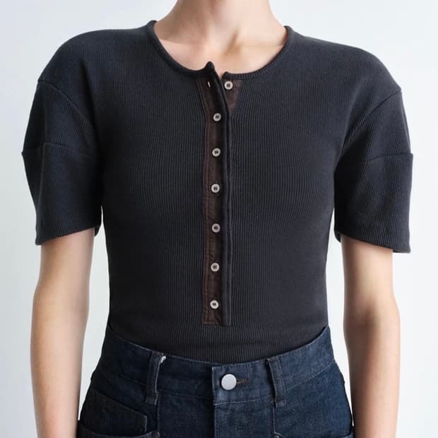 르메르 핸리 니트 fitted henley top