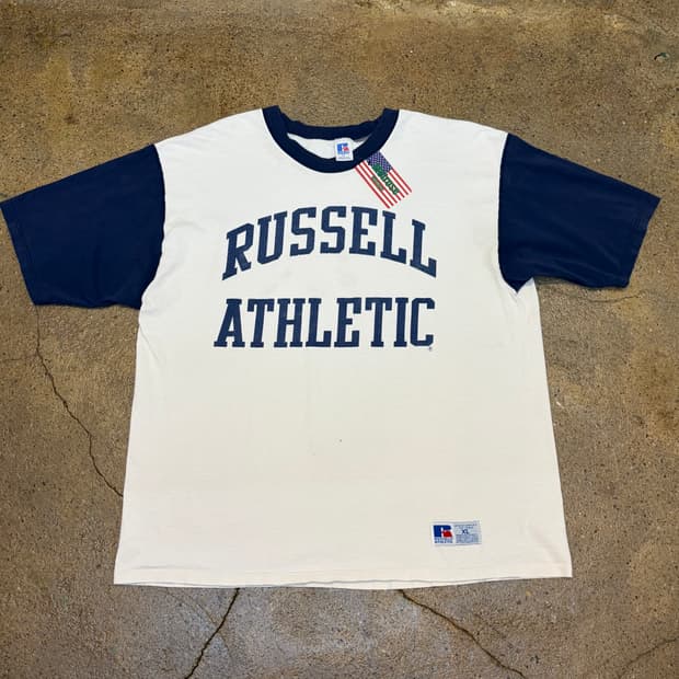 90s Made in USA 미국 빈티지 러셀 링거티 반팔티