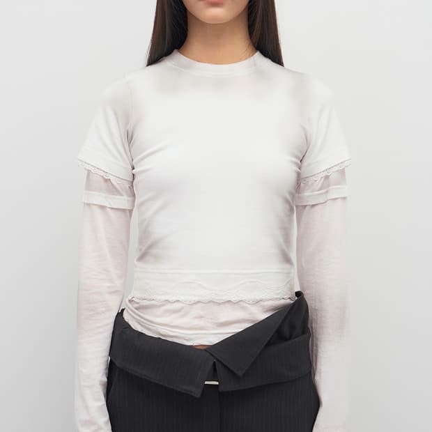 LCDC SPRAY WASHED LAYERED JERSEY TOP