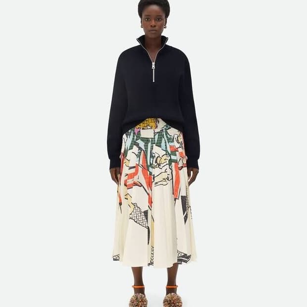 [S] 보테가베네타 하프 울 집업 네이비