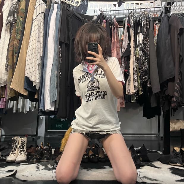 카라 셔츠 레이어드 반팔 후드