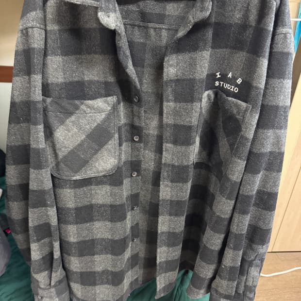 아이앱 깅엄 체크셔츠 블랙 화이트