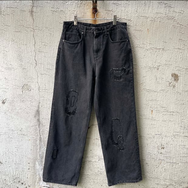 [rework] patchwork denim pants
