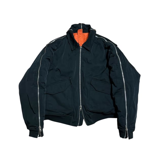 [XL] 빈티지 블랙 지퍼 디테일 봄버자켓