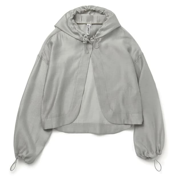 커렌트 후드 후디드 시어 볼레로 자켓