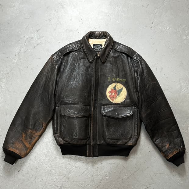 90's OG 빈티지 아비렉스 A2 봄버 자켓 빈티지 레더 자켓