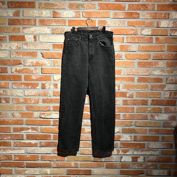 90s USA 빈티지 리바이스 505 블랙 데님 팬츠