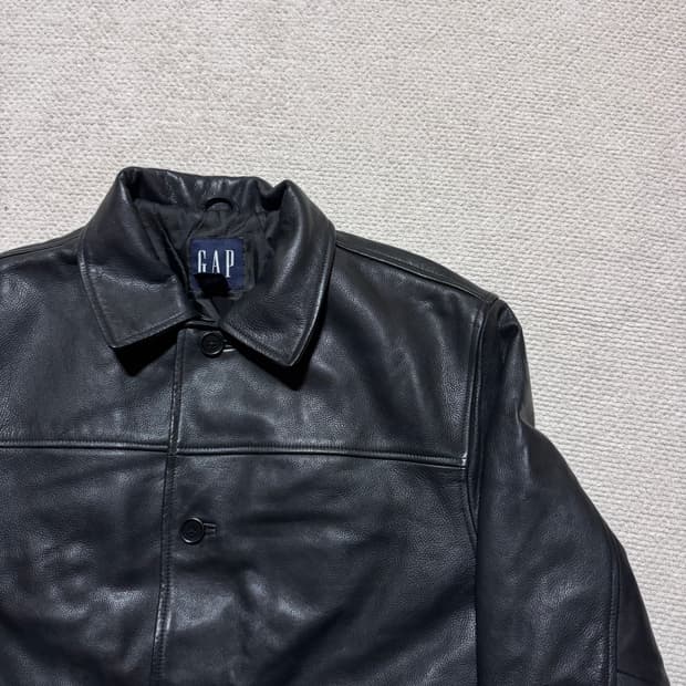 올드 GAP 카우레더 카코트 블랙 L