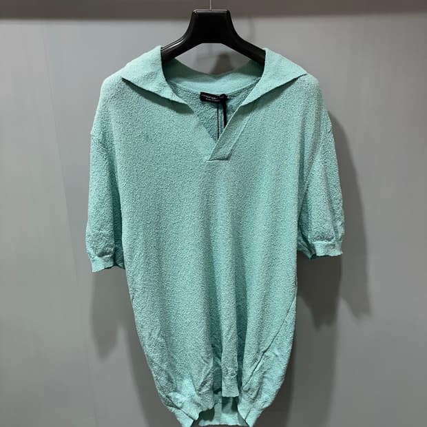 (정품/새상품) MORGANO 모르가노 여성 민트 린넨 카라 티셔츠