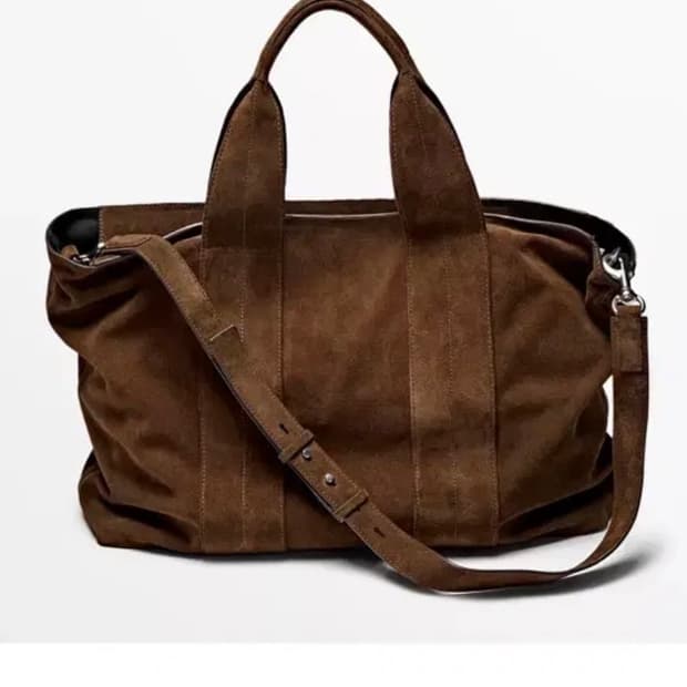 마시모두띠 스플릿 스웨이드 레더 토트백