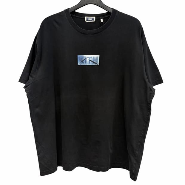 KITH 키스 윈드 실드 박스 로고 블랙 반팔 티셔츠 2XL