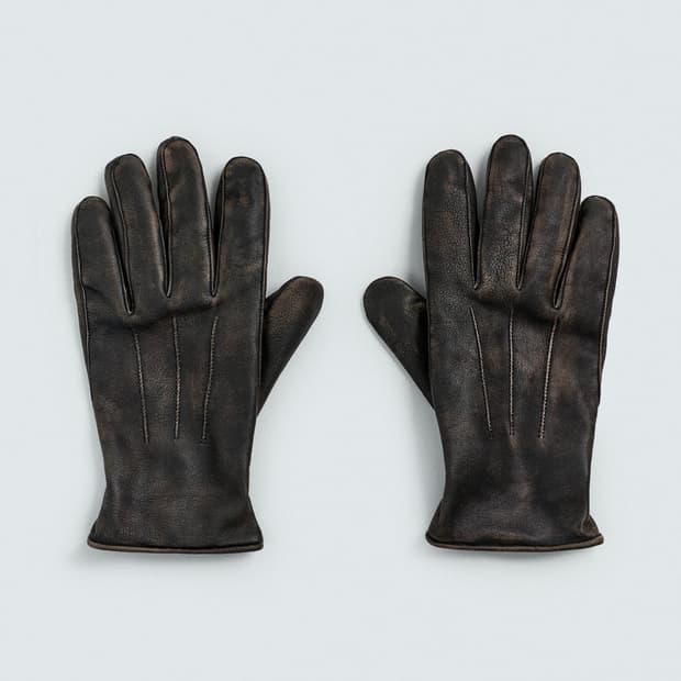 자라 리미티드 에디션 램스킨 빈티지 레더 장갑 L size