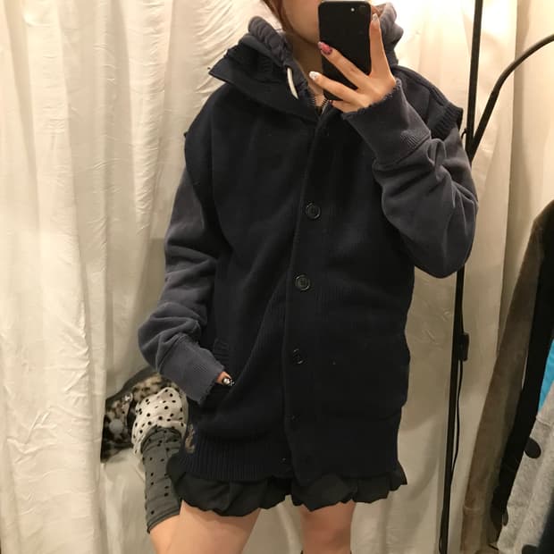 Polo Jeans 폴로진스 모리걸 숄카라 네이비 니트 베스트