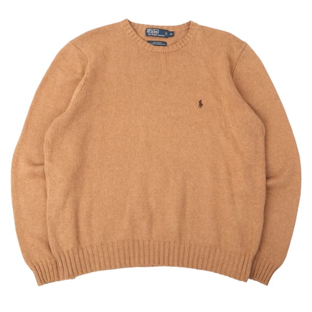 폴로 랄프로렌 베이지 베이직포니 라운드 니트