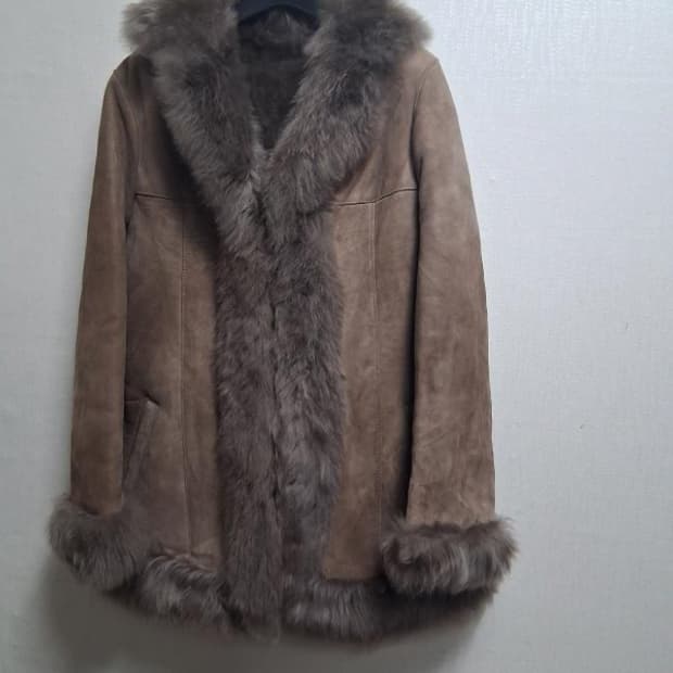 일본구제 스페인산 양털무스탕쟈켓 여성 마른 55까지적당  