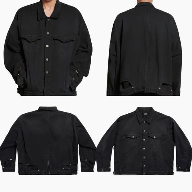 (S) 발렌시아가 디컨스트럭티드 데님 자켓