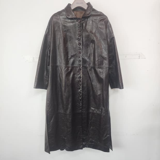 명품 양가죽 브라운 롱 코트