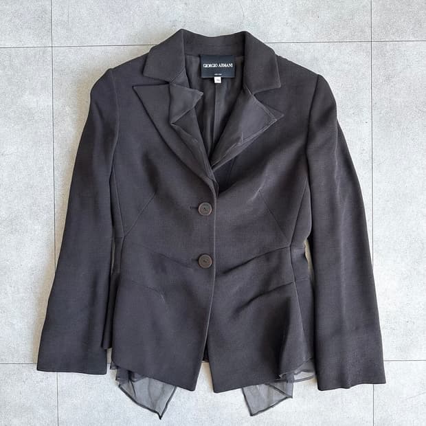 조르지오 아르마니 아카이브 실크 쉬폰 레이어드 블레이저